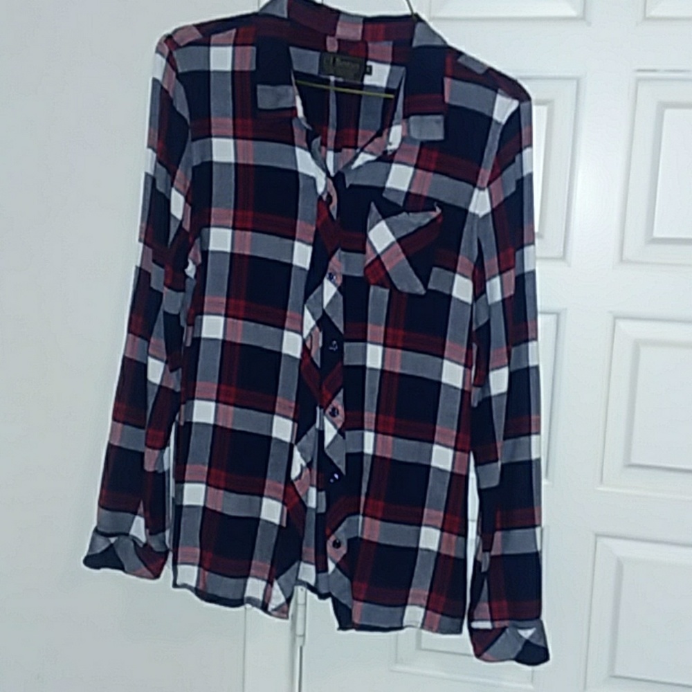 I'm selling a red women's button up.